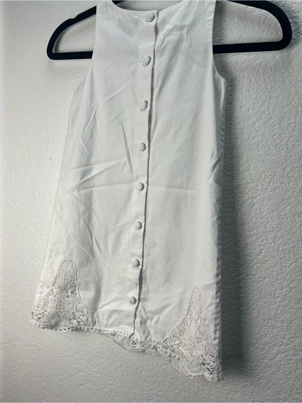 Polo Ralph Lauren Girls 6 White Lace Hem Cotton Dress